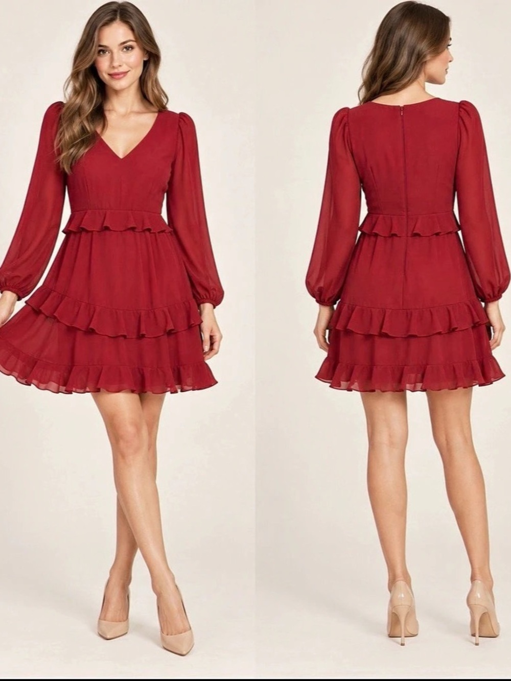 TRIX Clothing Company Ruffle Mini Dress in Red Size XL